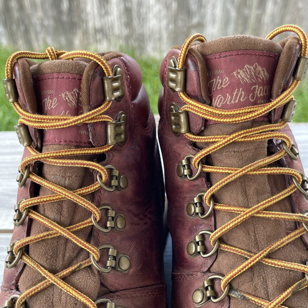 The North Face Back-To-Berkeley Hiking Boots Men 7.5 Red Redux Leather WP Lace - Picture 10 of 12